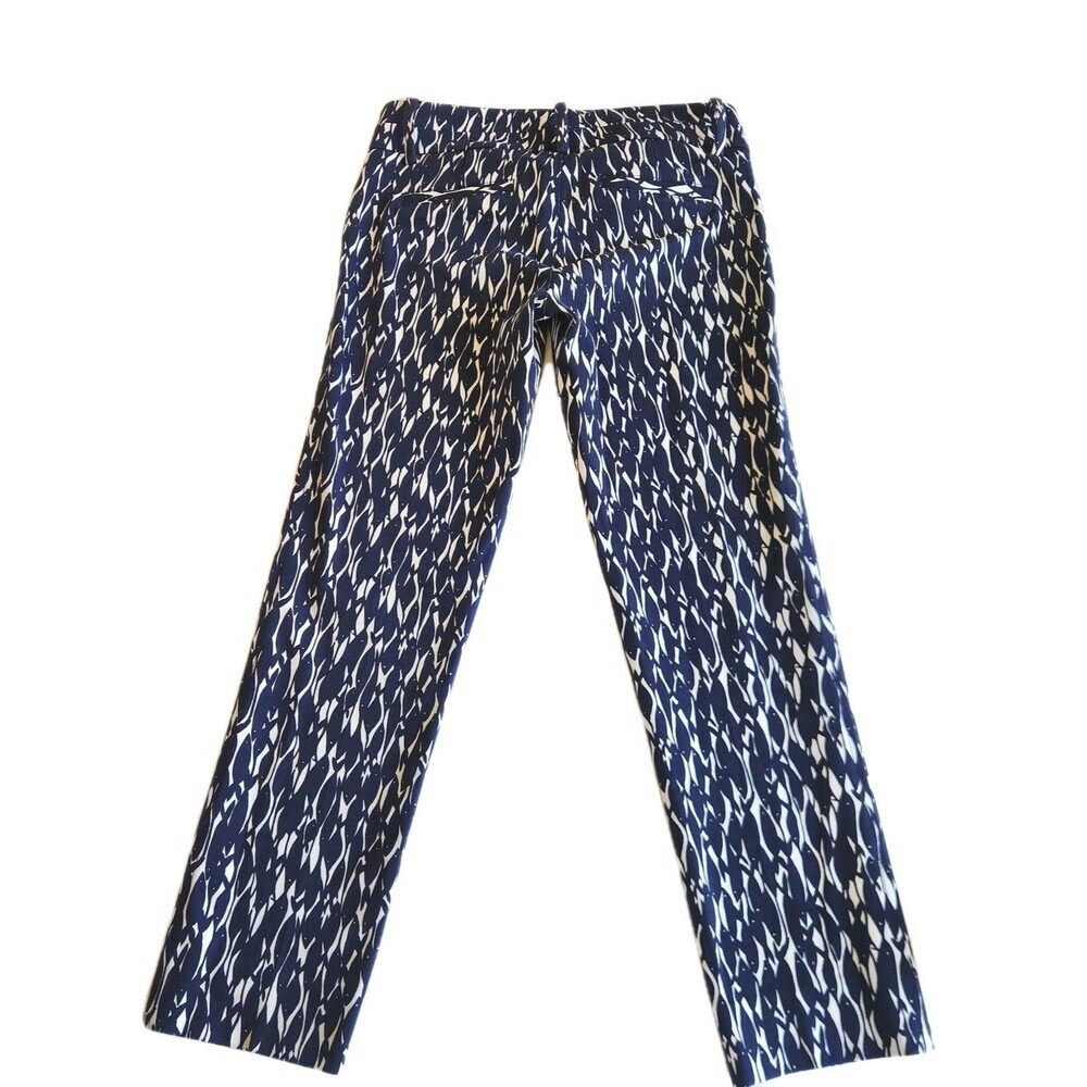 Lilly Pulitzer Cropped Pants Sz 2 Navy White Coastal Fish Print Preppy Resort - Picture 10 of 12